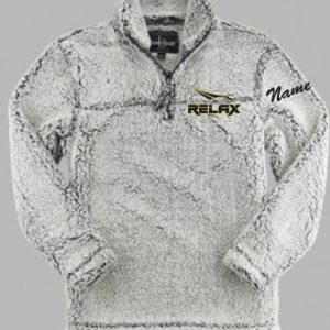 RELAX Soft Sherpa Fleece 1/4 Zip Pullover in Frosty Grey