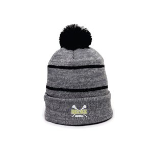 RELAX Winter Pom-Pom Hat in Grey with Black Stripe