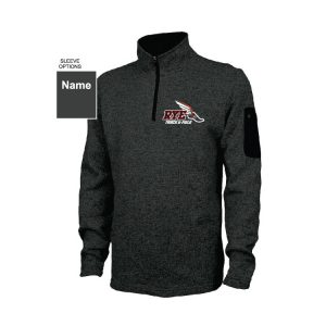 Rye H.S. Track & Field Quarter Zip Fleece Pullover in Dark Grey