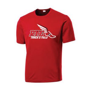 Rye H.S. Track & Field Dri-Fit Moisture Wicking Short Sleeved Shirt in Red