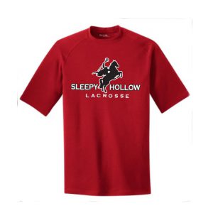 Sleepy Hollow Lacrosse Dri-Fit Moisture Wicking Short Sleeved Shirt in Red