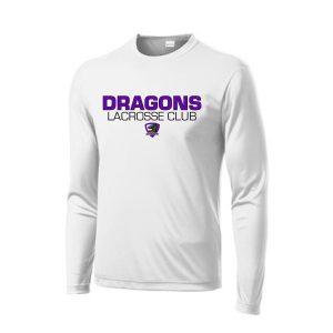 Dragons Lacrosse Dri-Fit Moisture Wicking Long Sleeved Shirt in White