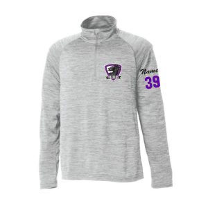 Dragons Lacrosse Lightweight Space Dye 1/4 Zip Performance Pullover in Grey