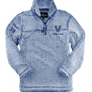 Villanova Swim & Dive Soft Sherpa Fleece 1/4 Zip Pullover in Frosty Navy
