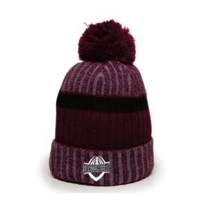 Garden City Football Winter Pom-Pom Hat in Maroon