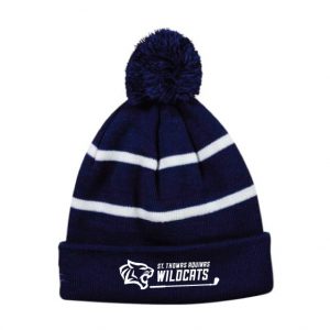 St Thomas Golf Winter Pom-Pom Hat in Navy/White