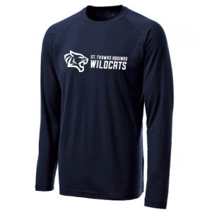St Thomas Wildcats Unisex Long Sleeve Performance Tee in Navy