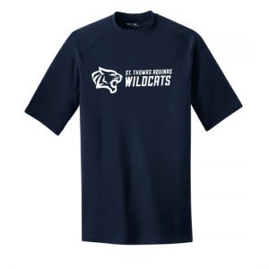 St Thomas Wildcats Unisex Short Sleeve Performance Tee in Navy