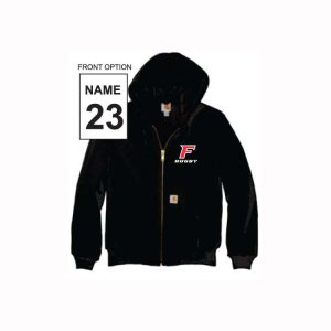 Fairfield U Club Rugby Carhartt Quilted Fleece Lined Jacket In Black