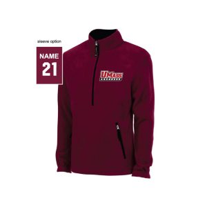 UMASS Lacrosse 1/4 Zip Fleece Pullover In Maroon