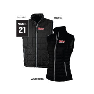 UMASS Lacrosse Quilted Vest in Black