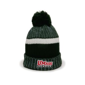UMASS Lacrosse Winter Pom-Pom Hat in Black/White