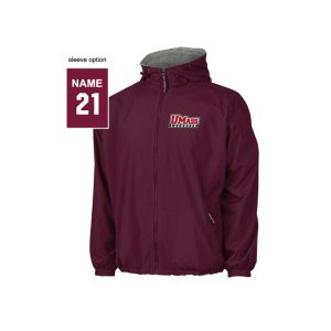 UMASS Lacrosse Jersey Lined Hooded Jacket in Maroon
