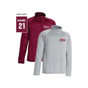 UMASS Lacrosse 1/4 Zip Lightweight Space Dye Pullover - Maroon or Grey