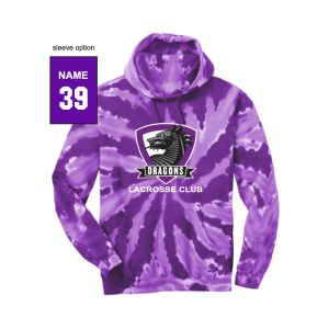 Dragons Lacrosse Tie Dye Cotton Hoody in Purple