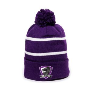 Dragons Lacrosse Pom-Pom Hat in Purple/White