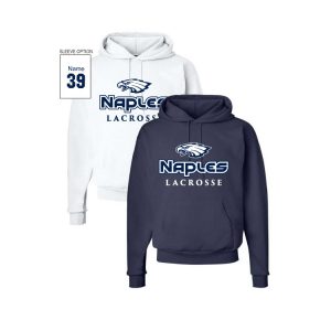 Naples Lacrosse Lightweight Cotton Hoody - In White Or Navy