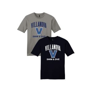 Villanova Swim & Dive SS Performance Tee in Grey or Navy