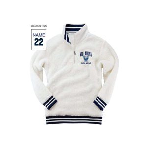 Villanova Swim & Dive 1/4 Zip Varsity Zip Sherpa in Natural White