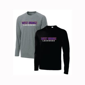 West Orange Lacrosse LS Performance Tee in Grey or Black