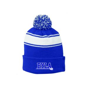 BYLA Winter Pom Pom Hat in Royal/White