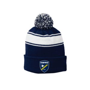 Fairfield Rugby Club Pom Pom Hat in Navy/White