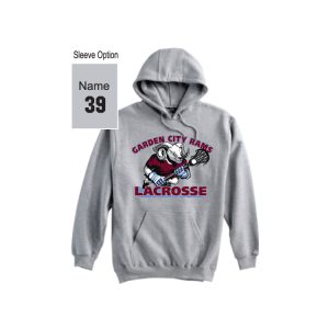 Garden City Rams Lacrosse Heavyweight Hoody in Grey