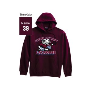 Garden City Rams Lacrosse Heavyweight Hoody in Maroon