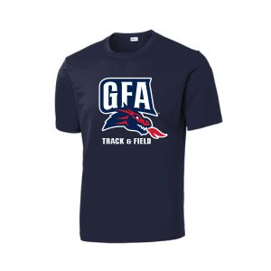 GFA Track & Field Short Sleeve Moisture Wicking Performance Tee in Navy