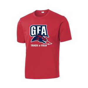 GFA Track & Field Short Sleeve Moisture Wicking Performance Tee in Red