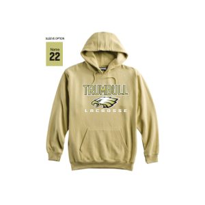 Trumbull HS Men's Lacrosse Heavyweight Cotton Hoody - Vegas Gold