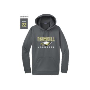 Trumbull HS Men's Lacrosse Moisture Wicking Hoody- Grey