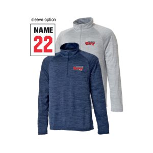 New Fairfield Rebels Lacrosse Lightweight Space Dye 1/4 Zip Performance Pullover in Navy or Grey