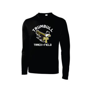 Trumbull HS Track & Field Long Sleeve Moisture Wicking Performance Tee in Black