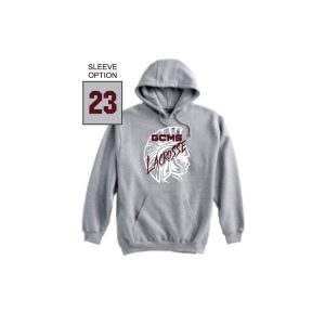 Garden City Trojans Lacrosse Heavyweight Cotton Hoody in Grey or Maroon