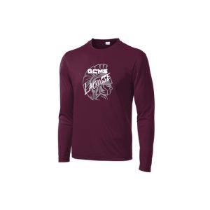 Garden City Trojans Lacrosse Dri-Fit Long Sleeve Shooting Shirt in Maroon