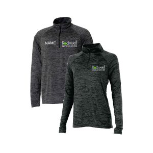 Rockwell Dance Center Space Dye 1/4 Zip Pullover in Black