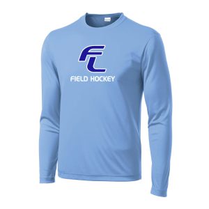 Fairfield Ludlowe Field Hockey Long Sleeve Moisture Wicking Performance Tee in Blue
