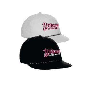 UMASS Lacrosse Trucker Hat with Braid in Black or White