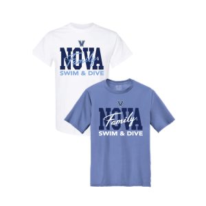 Villanova Swim & Dive SS FAMILY Tee in White or Light Blue