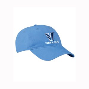 Villanova Swim & Dive Soft Brushed Baseball Cap in Light Blue - "V" Logo