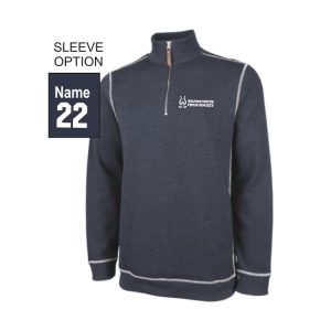 Wilton Field Hockey Adult 1/4 Zip Flatback Ribbed Pullover in Navy