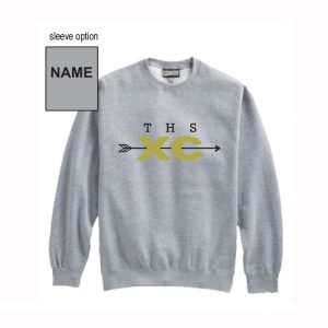 Trumbull HS Cross Country Heavyweight Crew Neck Sweatshirt in Grey