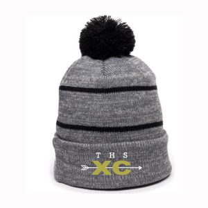 Trumbull X-Country Pom Pom Hat - Grey/Black Stripe