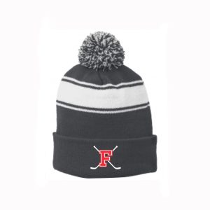 Fairfield Boys Hockey Winter Pom-Pom Hat in Grey/White