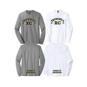 Trumbull HS Cross Country LS Performance Tee in White or Grey
