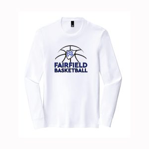 Fairfield PAL Basketball Long Sleeve Moisture Wicking Performance Tee in White