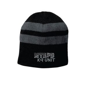 MTAPD Canine Unit Winter Beanie Hat in Black/Grey Stripe