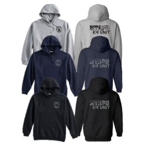 MTAPD Canine Unit Moisture Wicking Hoody in Black, Grey Or Navy-Single Color Logos