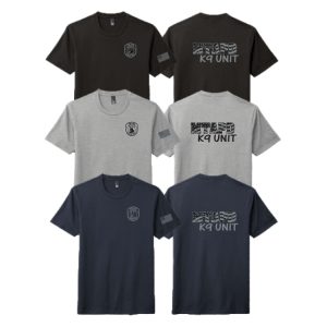 MTAPD Canine Unit Short Sleeve Tri-Blend Performance Tee in Black, Navy OR Grey-Single Color Logos